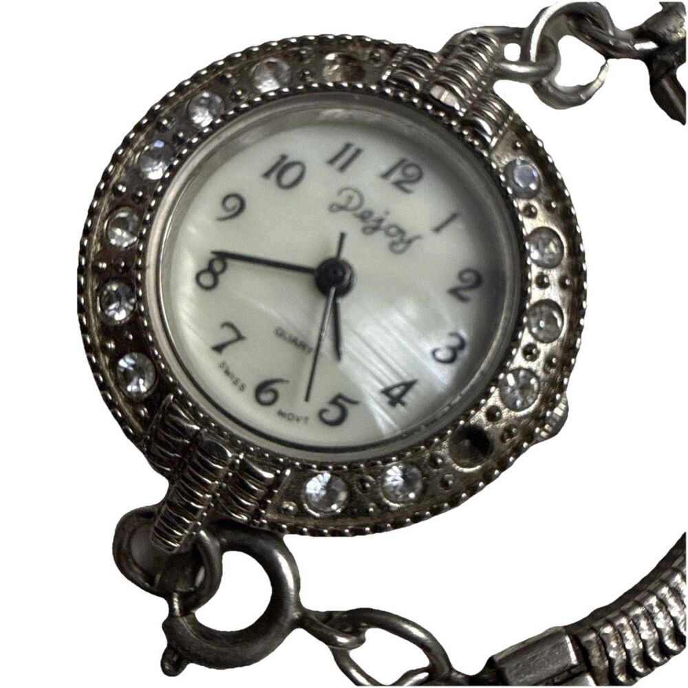 VTG a "Dejoy" quartz watch, fashion-oriented analog, rhinestone-encrust